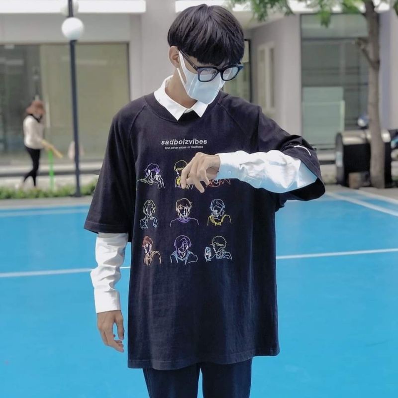 Áo thun sadboiz vibe toss chuẩn chính hãng logo hình thêu, áo thun sadboizaintcry nam nữ unisex form rộng local brand