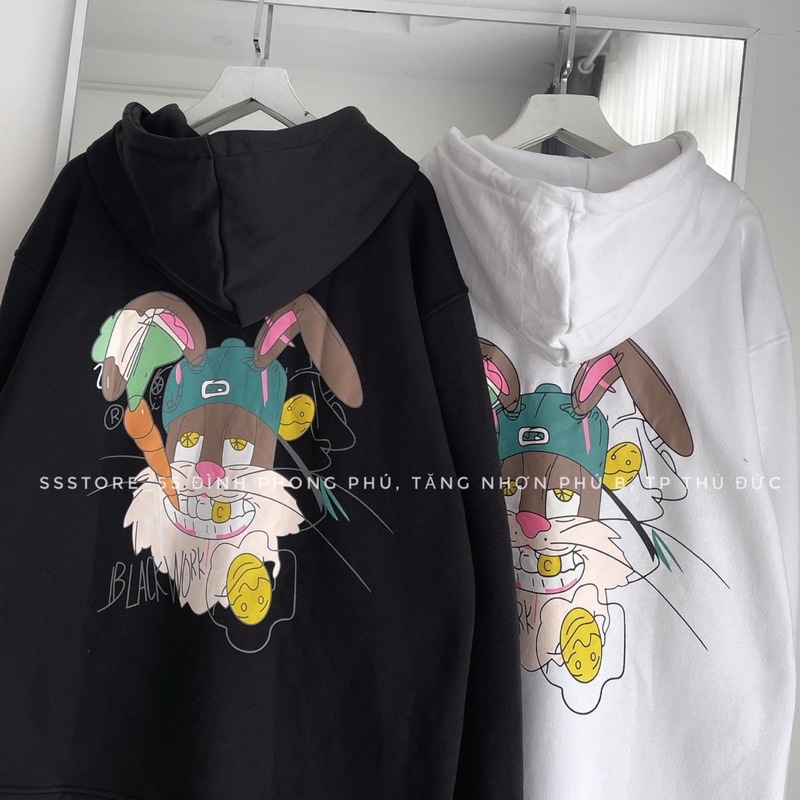 Áo hoodie thỏ cà rốt BWK nỉ mũ 2 lớp TTA866