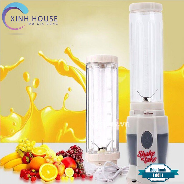 Máy xay sinh tố 2 cốc Shake, Máy xay cầm tay đa năng tiện lợi-Xinh house