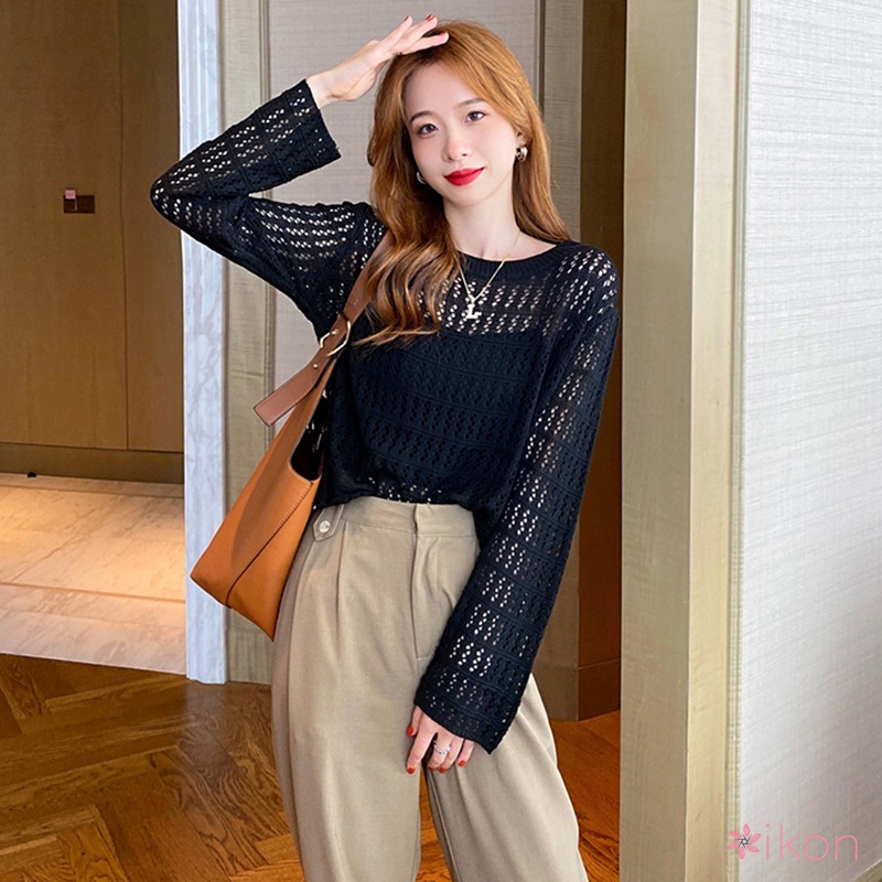 Áo Nữ Tay Dài Cổ Tròn Thời Trang