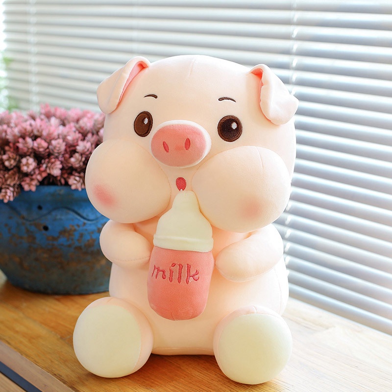 Gấu bông bé heo ôm bình sữa siêu dễ thương ( ảnh thật )- Quà tặng đáng yêu