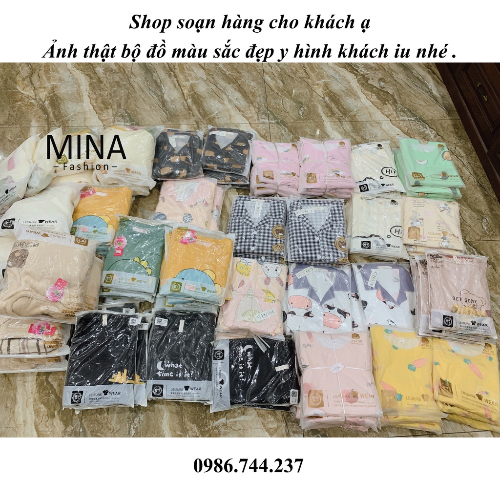 Bộ Mặc Nhà Bộ Đồ Ngủ Nữ Mùa Đông Chất Băng Lông Siêu Mềm Mại, Phong Cách Hàn Quốc