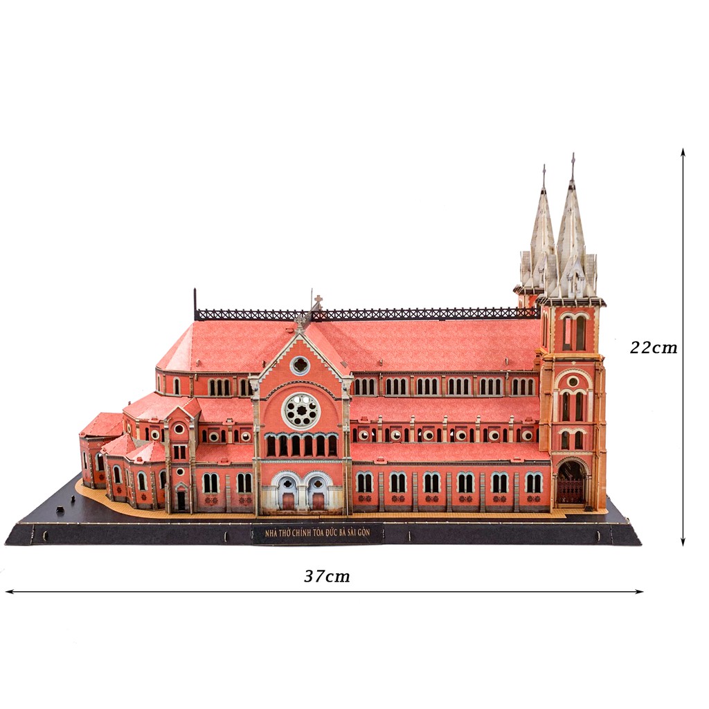 Mô Hình Lắp Ráp 3D Nhà Thờ Đức Bà Sài Gòn Notre-Dame Cathedral Basilica Of Saigon, Mô Hình Giấy, Quà Lưu Niệm
