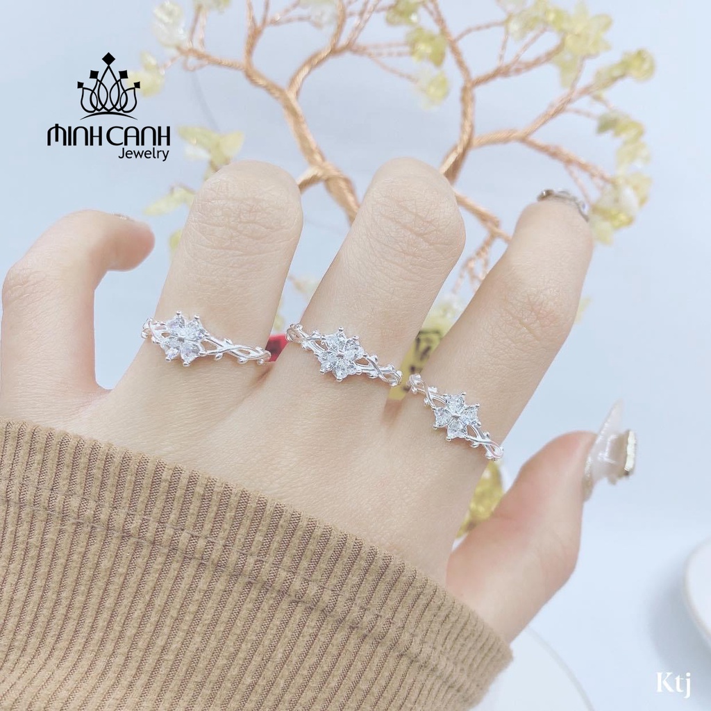 Nhẫn Bạc 4 Lá May Mắn Đính Đá - Minh Canh Jewelry