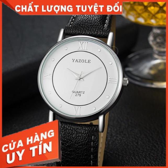 Đồng hồ nam Yazole 279 dây da sang trọng + Tặng hộp đồng hồ .