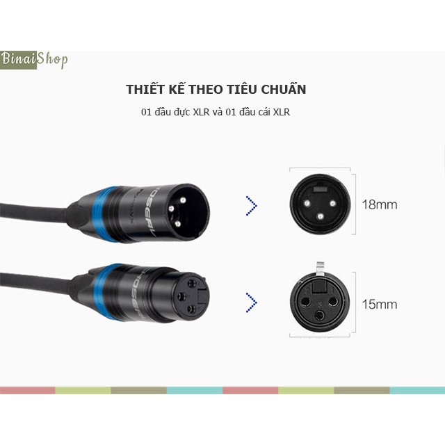 [Mã ELHACE giảm 4% đơn 300K] Cáp âm thanh XLR-XLR Choseal Q803