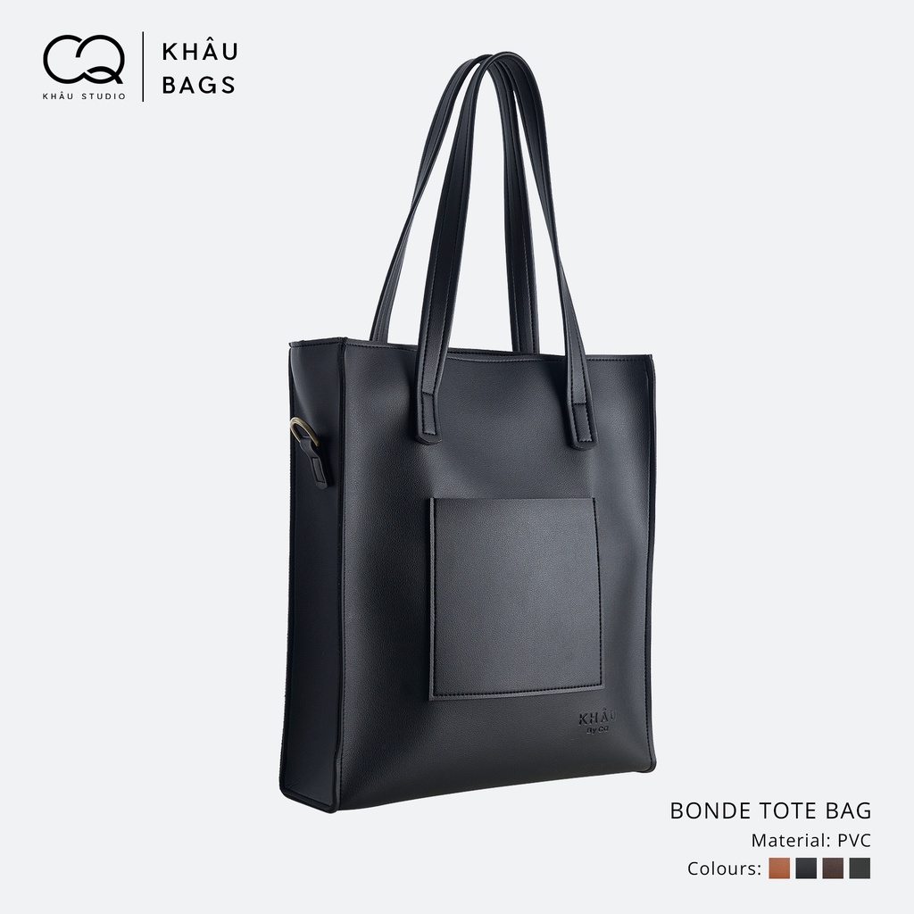 Túi Tote da KHÂU BY CQ đeo chéo Bonde đựng vừa A4, Laptop