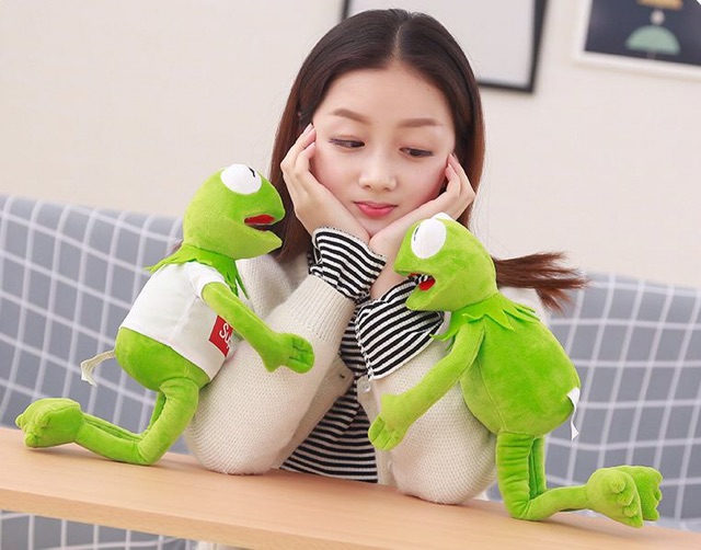 Ếch Kermit Frog có áo 40cm cởi được gấu bông