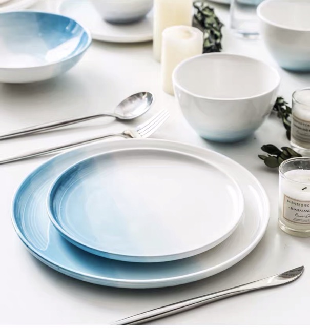 Bộ bát đĩa Blue Sky màu xanh dương thiên thanh 20 món và 12 món cao cấp