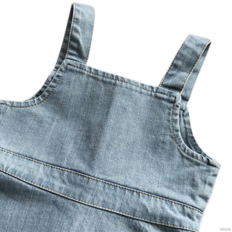 Đầm yếm denim trơn màu cho bé