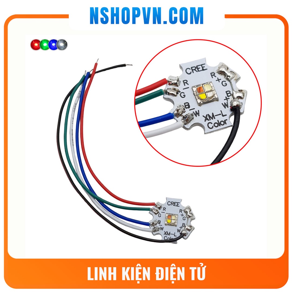 Led RGBW siêu sáng 10W Kerui CREE đã ra chân