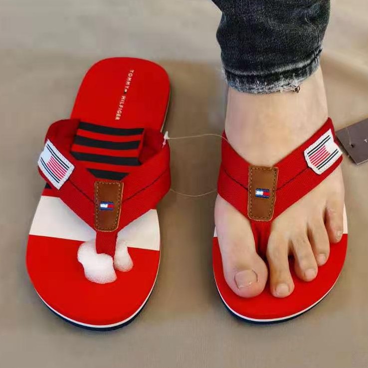 2021 mới nhất của Mỹ Tommy Hilfiger flip-flops flip flops dép nam xu hướng thời trang dép đi trong nhà đi biển nam đi bi