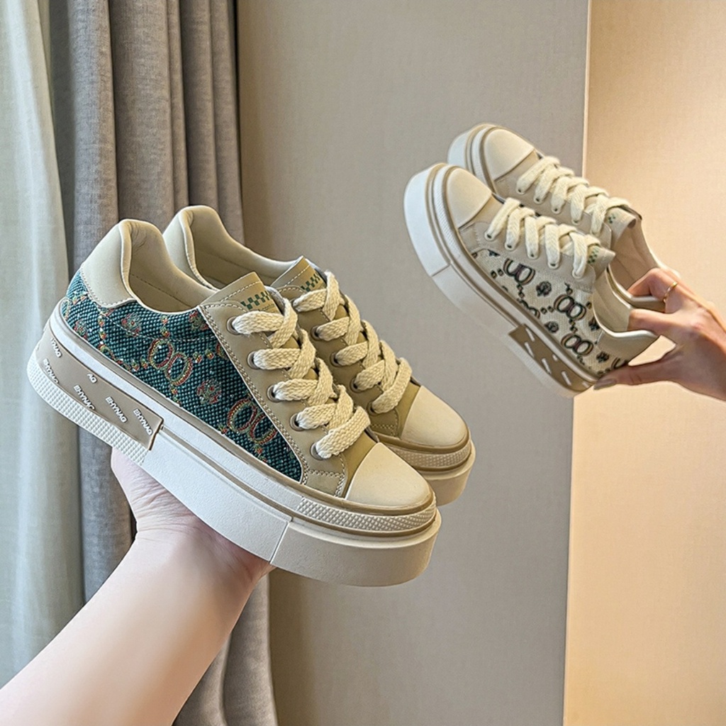Giày thể thao Sneaker nữ S-QQ18 đế cao êm chân - Giày nữ đẹp 2022