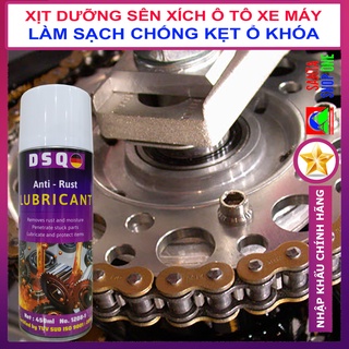 Dưỡng Sên, Vệ Sinh Sên Xe Máy - Dầu Tra Xích Xe Đạp, Chi Tiết Ô tô - Dầu Bôi Trơn Chống Kẹt - DSQ Anti Rust