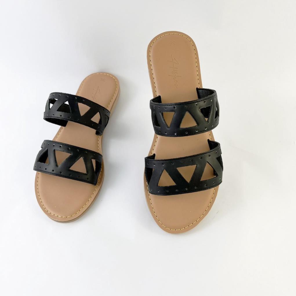 Dép lê nữ thời trang đẹp kiểu dáng sandal đi biển quai ngang đế bệt cao cấp chính hãng S065 hk