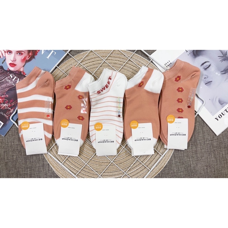 Tất chân nữ ngắn cổ bèo hoạt hình ( combo 10 đôi )