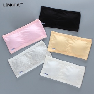 Ljmofa KIDS Quần Lót Dành Cho Bé Gái 8-16Y Cotton Trắng Không Dây Có Thể Tháo Rời Ngực Miếng Lót Đồ Lót