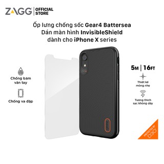 Combo bảo vệ: Ốp lưng chống sốc GEAR4 Battersea - Dán màn hình Glass+ InvisibleShield dành cho iPhone X series