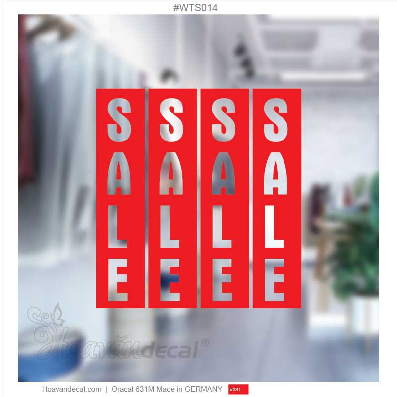 Mẫu decal giảm giá dán kính Sale pattern