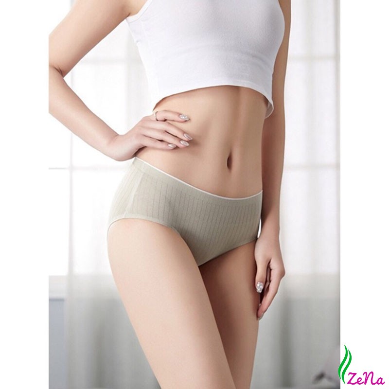 Quần lót cotton gân tăm không đường may kháng khuẩn ZE005 | BigBuy360 - bigbuy360.vn