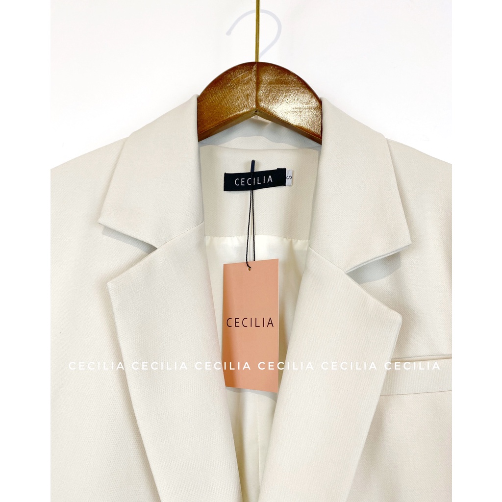 Áo blazer AZURA by CECILIA trắng ngà - 2 hàng khuy (ảnh thật chụp bởi CECILIA chuẩn màu) | BigBuy360 - bigbuy360.vn