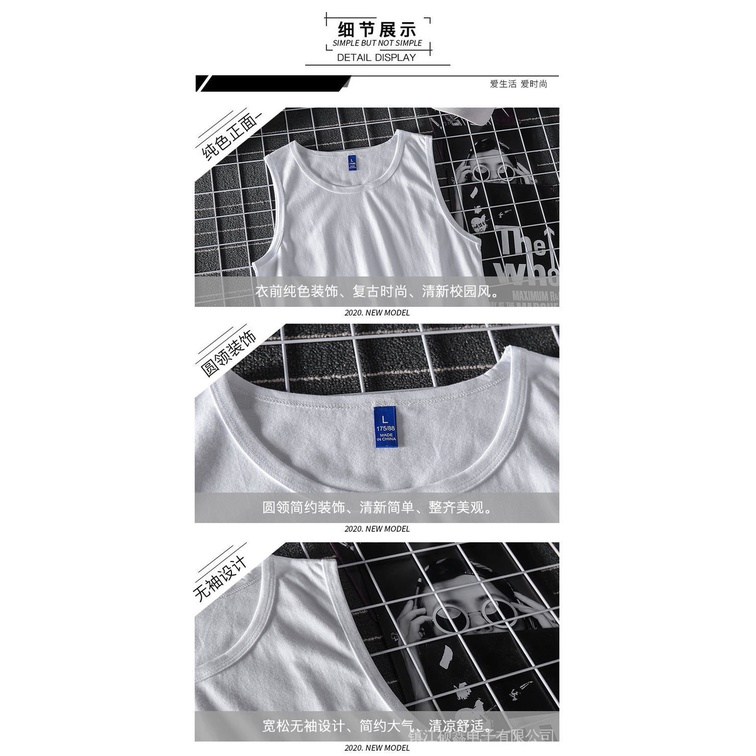 Áo Thun Sát Nách 100% Cotton Dáng Rộng Phong Cách Thể Thao Cho Nam