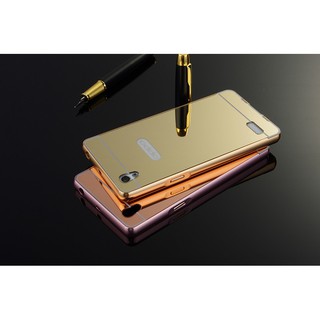 Ốp lưng OPPO Mirror 5 A51T bo tròn tráng gương viền kim loại