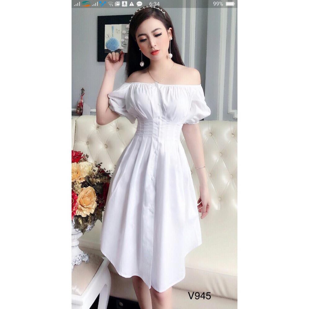 [BÁN LỖ VỐN] Váy trắng thiết kế V945 - Đẹp Shop DVC (Kèm ảnh thật trải sàn do shop tự chụp) *