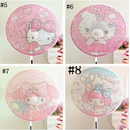 Vỏ bọc bảo vệ quạt cầm tay chống bụi in hình hello kitty an toàn cho trẻ nhỏ