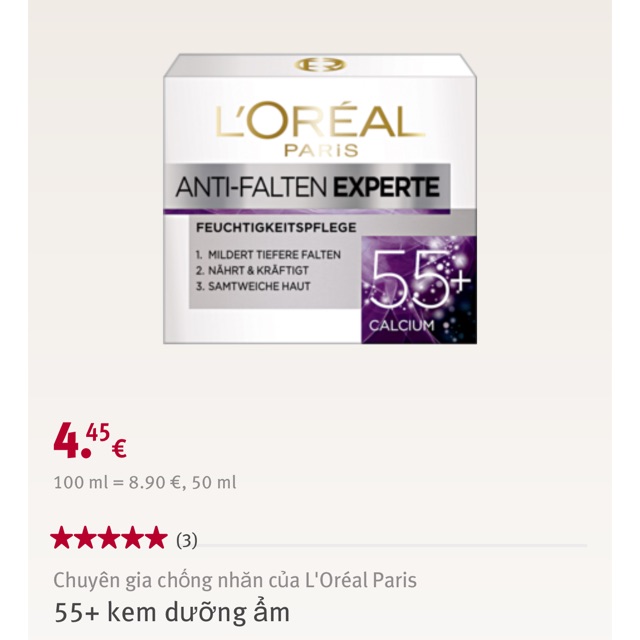Kem dưỡng da loreal 55+