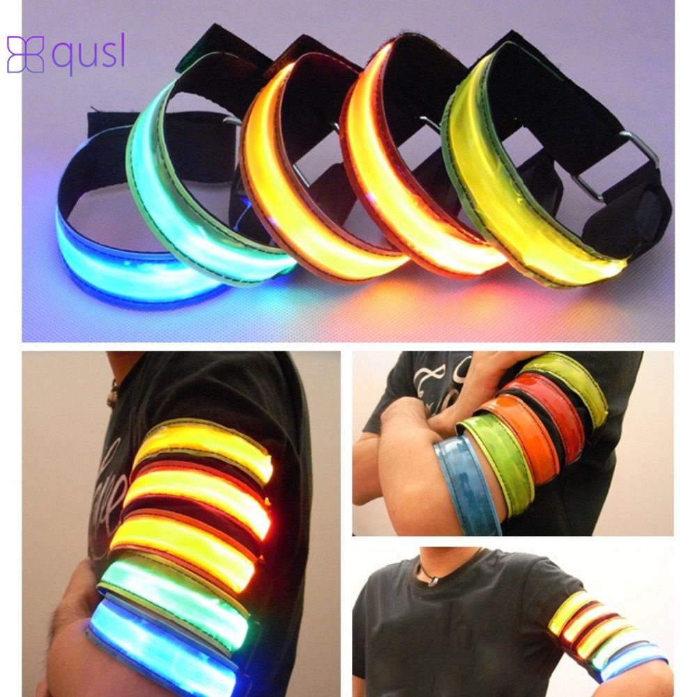 Ngoài Trời LED Đêm Chạy Ánh Sáng Vòng Đeo Tay An Toàn Phản Quang Cảnh Báo Ánh Sáng Armband Nhấp Nháy Đai (Trong kho)