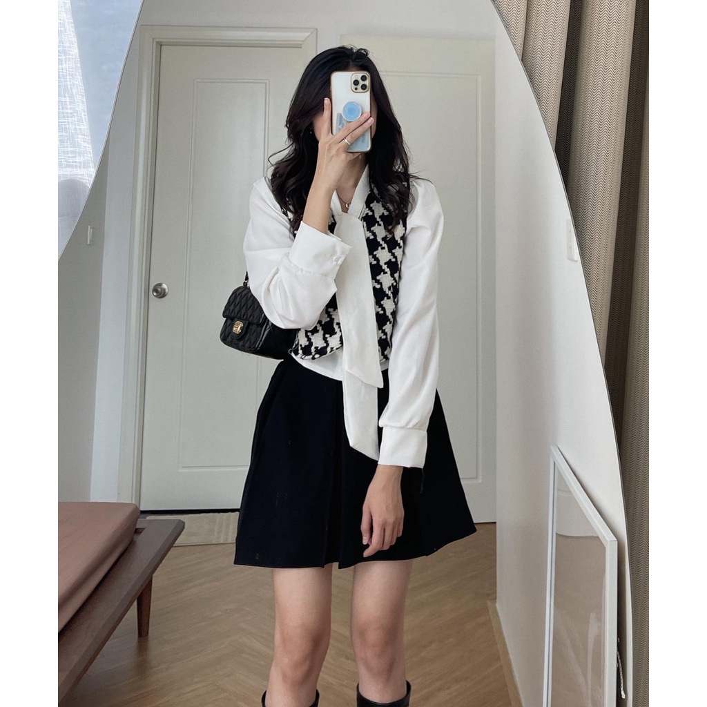 (ảnh thật) Audrey Set dạ gile mix somi chân váy 846 | BigBuy360 - bigbuy360.vn