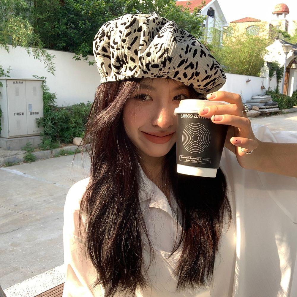 TWINKLE Mũ Beret In Họa Tiết Đơn Giản Phong Cách Anh Quốc Thời Trang Mùa Đông Cho Nữ