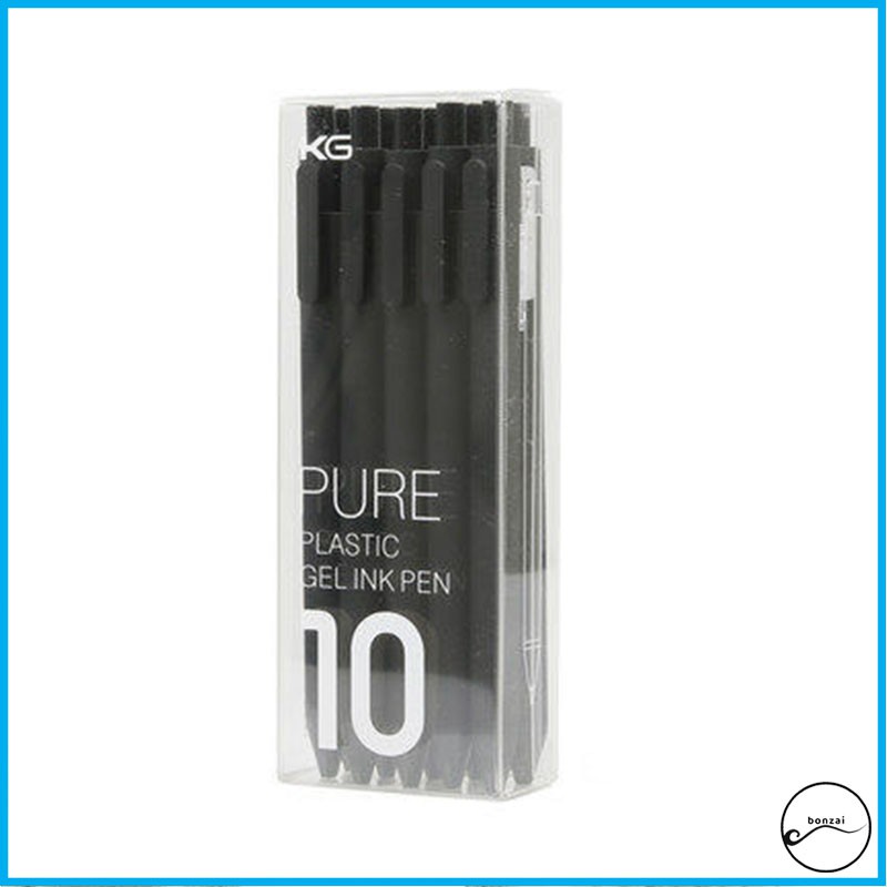 Bộ 10 bút gel Kaco Pure màu đen ngòi 0,5mm