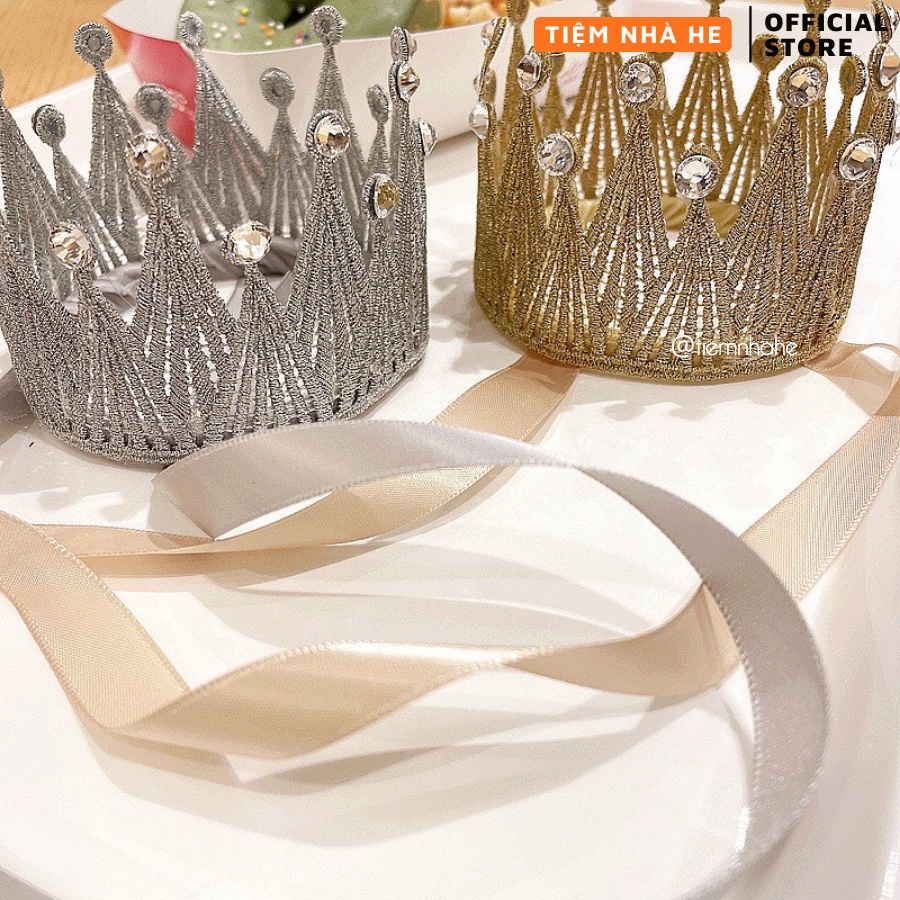 Vương Miện Đội Đầu Đính Đá Lấp Lánh Siêu Dễ Thương Cho Bé Gái Phù Hợp Tiệc Party Sinh Nhật Tiệm Nhà He
