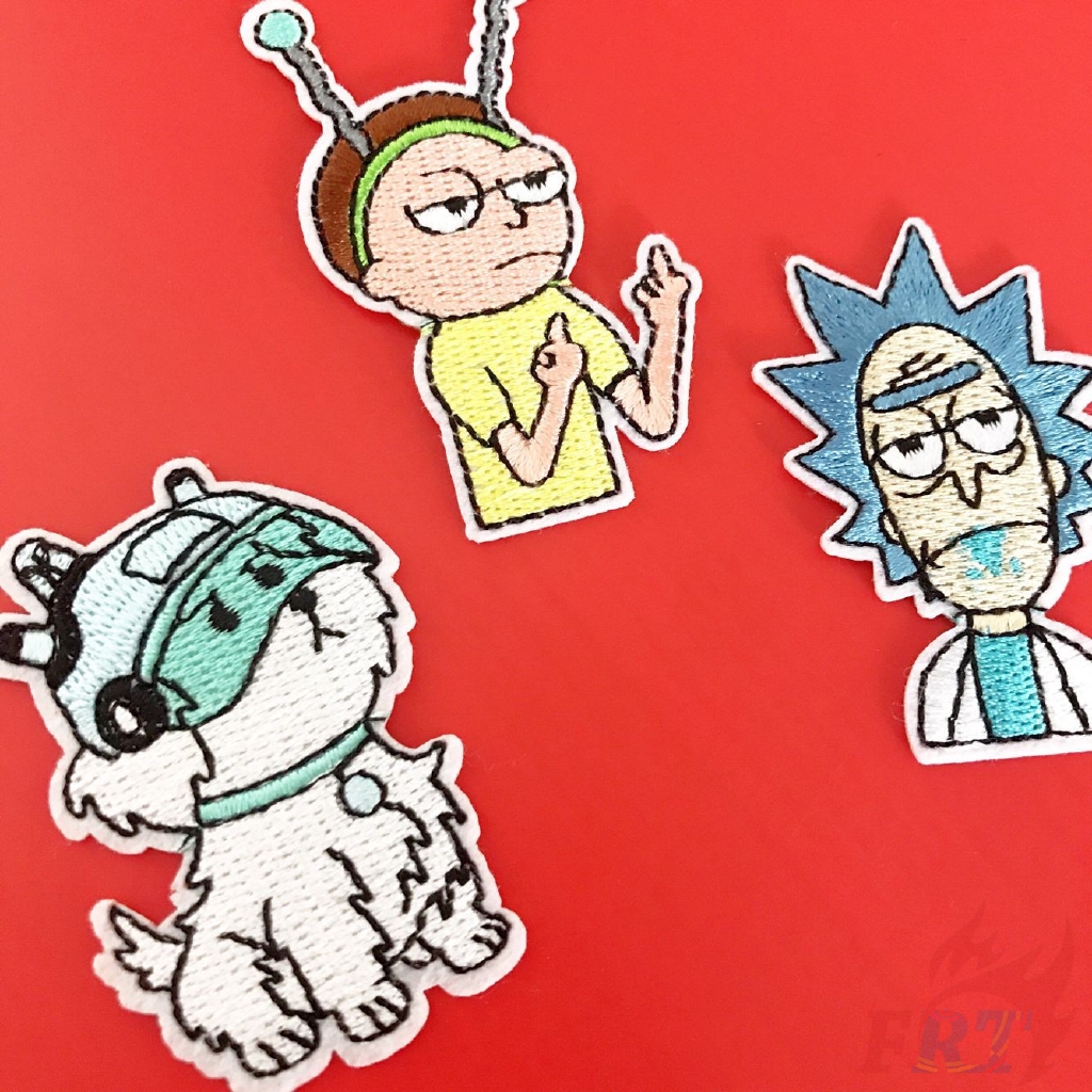 ☸ Miếng Vá Hình Hoạt Hình - Rick and M orty Patch ☸ 1 Miếng Dán Ủi Lên Quần Áo Hình Chữ Rick / M