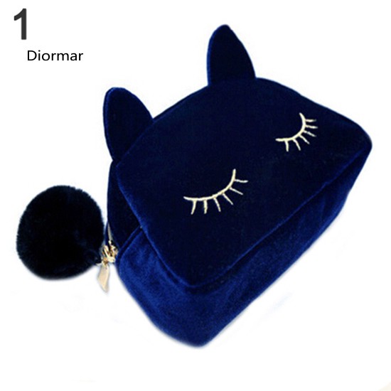 DOM_Portable Cartoon Coin Storage Case Travel Makeup Pouch Soft Cosmetic Bag