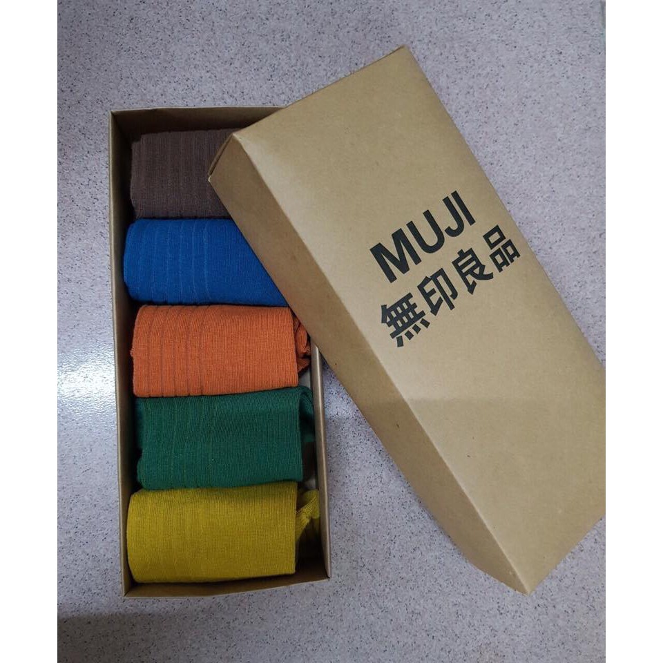 Hộp tất gân Muji nữ loại 5 đôi siêu đẹp