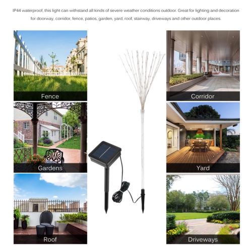 Dây đèn LED hình pháo hoa sử dụng năng lượng mặt trời trang trí đám cưới/giáng sinh