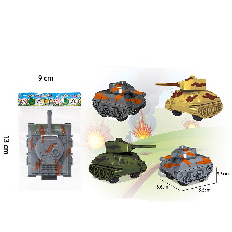 Bộ đồ chơi xe tăng mini gồm 2 xe cho bé có dây cót chạy nhỏ nhắn xinh xắn tổng hợp rất nhiều loại xe khác nhau