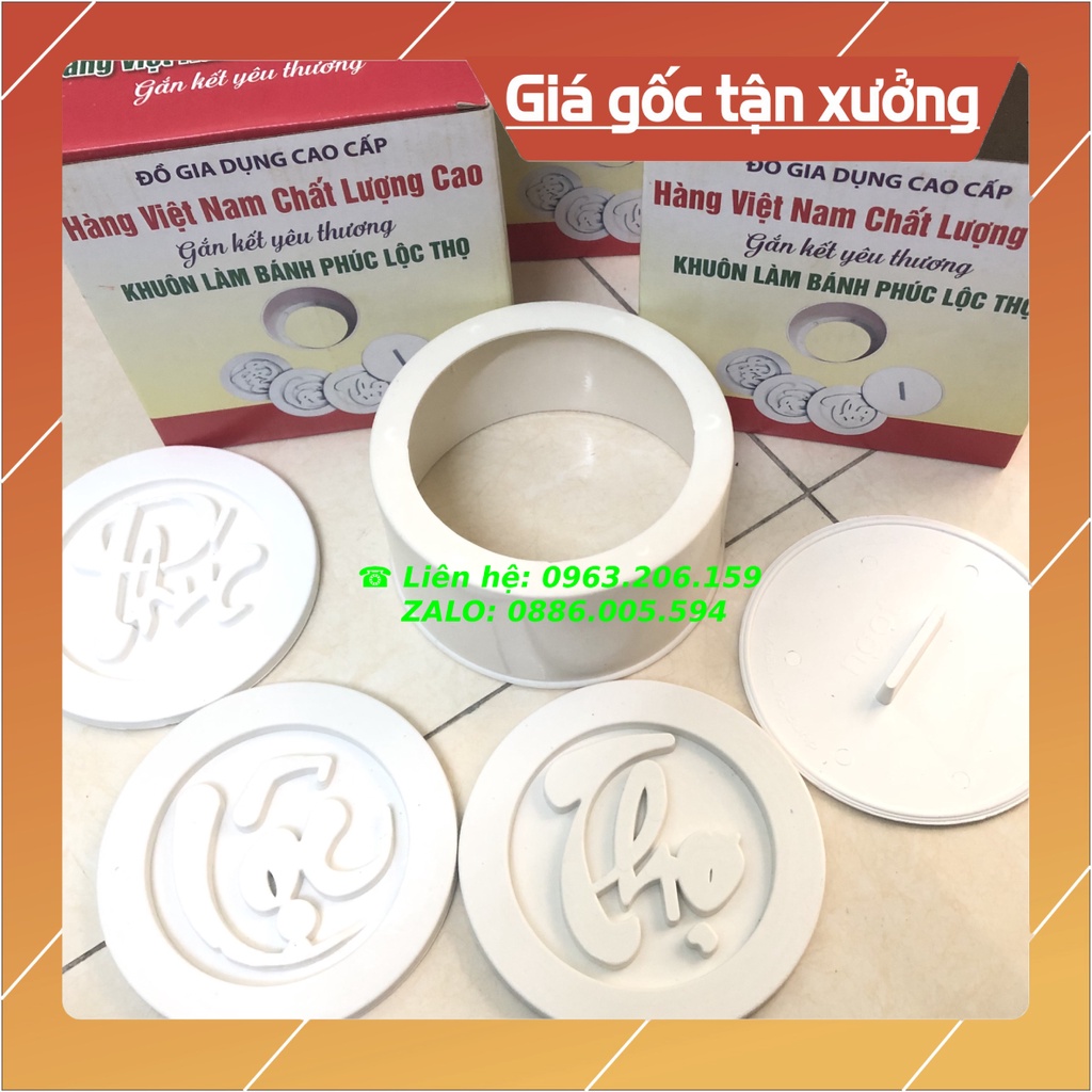 [HOT]Bộ Khuôn 5 Chi Tiết Làm Xôi Phúc Lộc Thọ Chất Liệu Nhựa Chịu Nhiệt