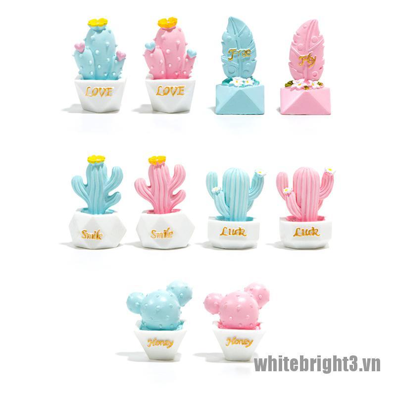 1 Cây Xương Rồng Mini Bằng Nhựa Resin Dễ Thương 10 Cái