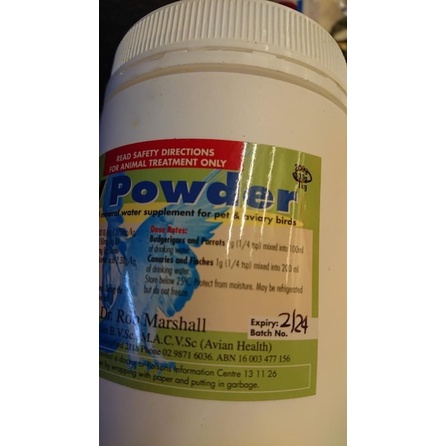 Bột NV powder dành cho chim vẹt hũ lẻ