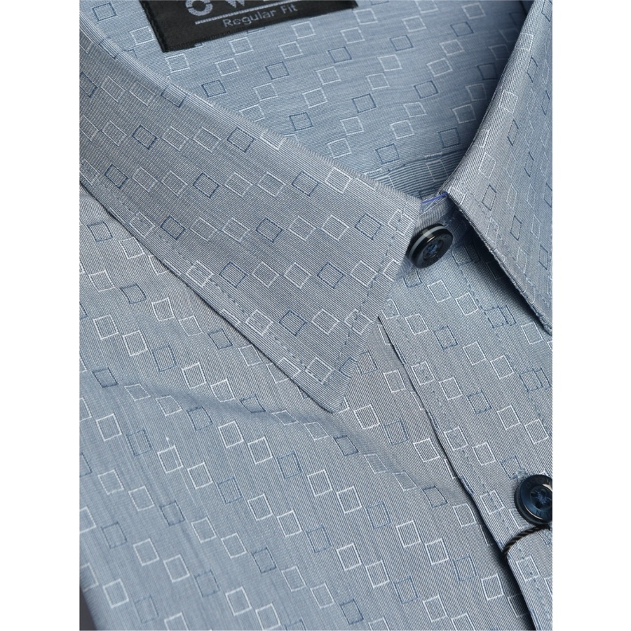 Áo Sơ Mi Nam Dài Tay Owen AR23376D Somi Công Sở Cao Cấp Màu Xanh Họa Tiết Ô Vuông Trắng Dáng Suông Có Túi Chất Sợi Tre | BigBuy360 - bigbuy360.vn