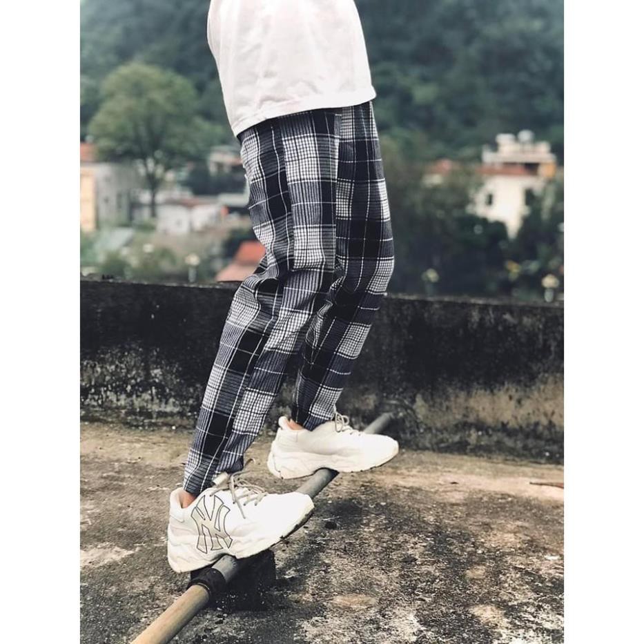 QUẦN SỌC CARO UNISEX QUẦN BAGGY CARO LƯNG THUN PLAID PANTS CAO CẤP - MM !  ྇