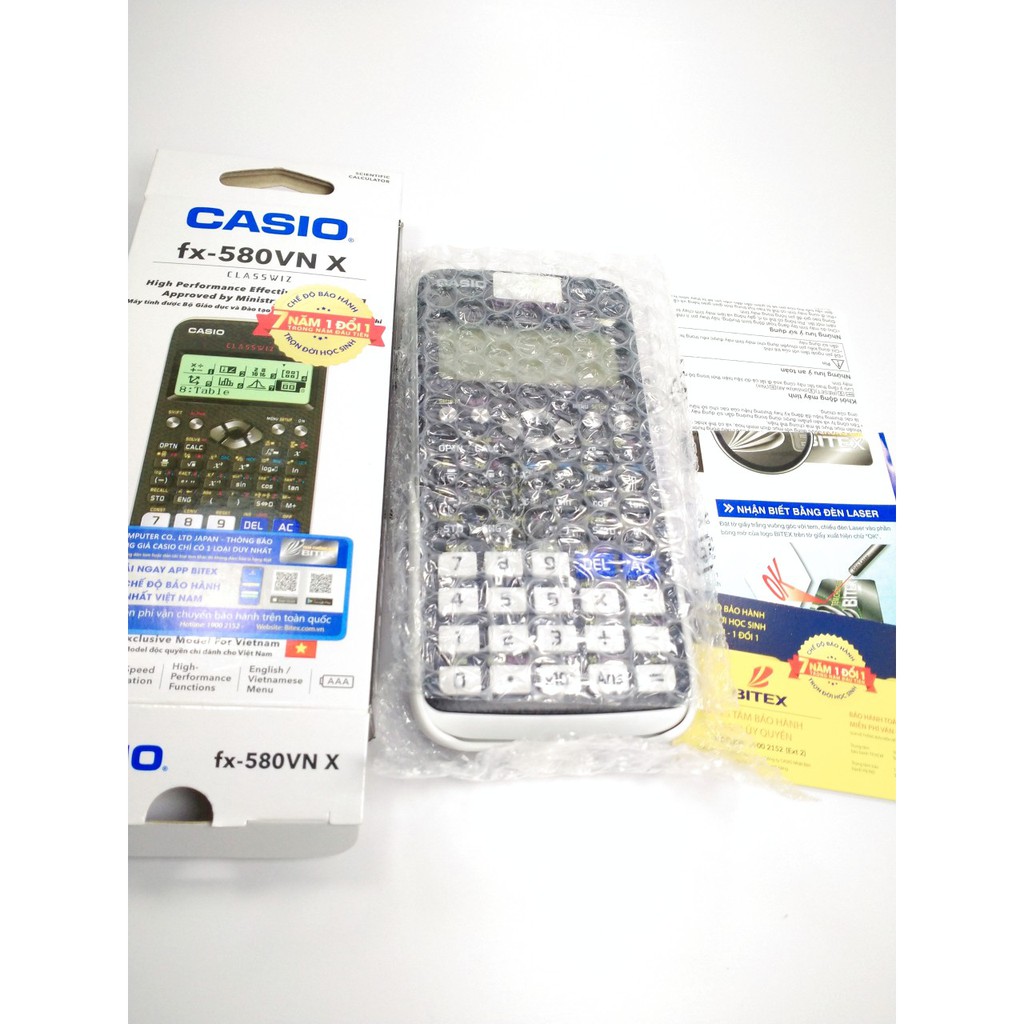 Máy Tính casio fx 580vn x Màu Xanh/ Hồng/ Đen BH điện tử 7 năm, check mã QR code- CHÍNH HÃNG