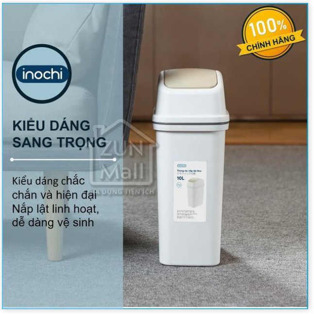 Thùng Rác Nhựa Cao Cấp Nắp Lật 15 Lít Inochi Nhật Bản - Phù Hợp Với Không Gian Sống Hiện Đại