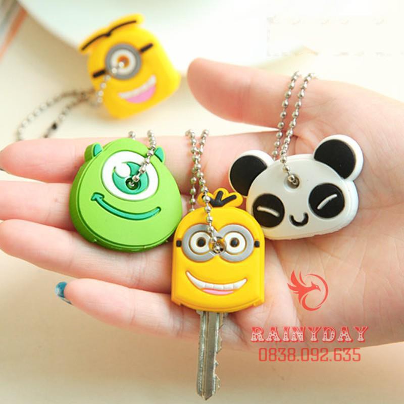 [Cam Kết Loại 1] Set 3 bọc chìa khóa hình thú hoạt hình dây đẹp dễ thương ngộ nghĩnh cute đáng yêu silicon