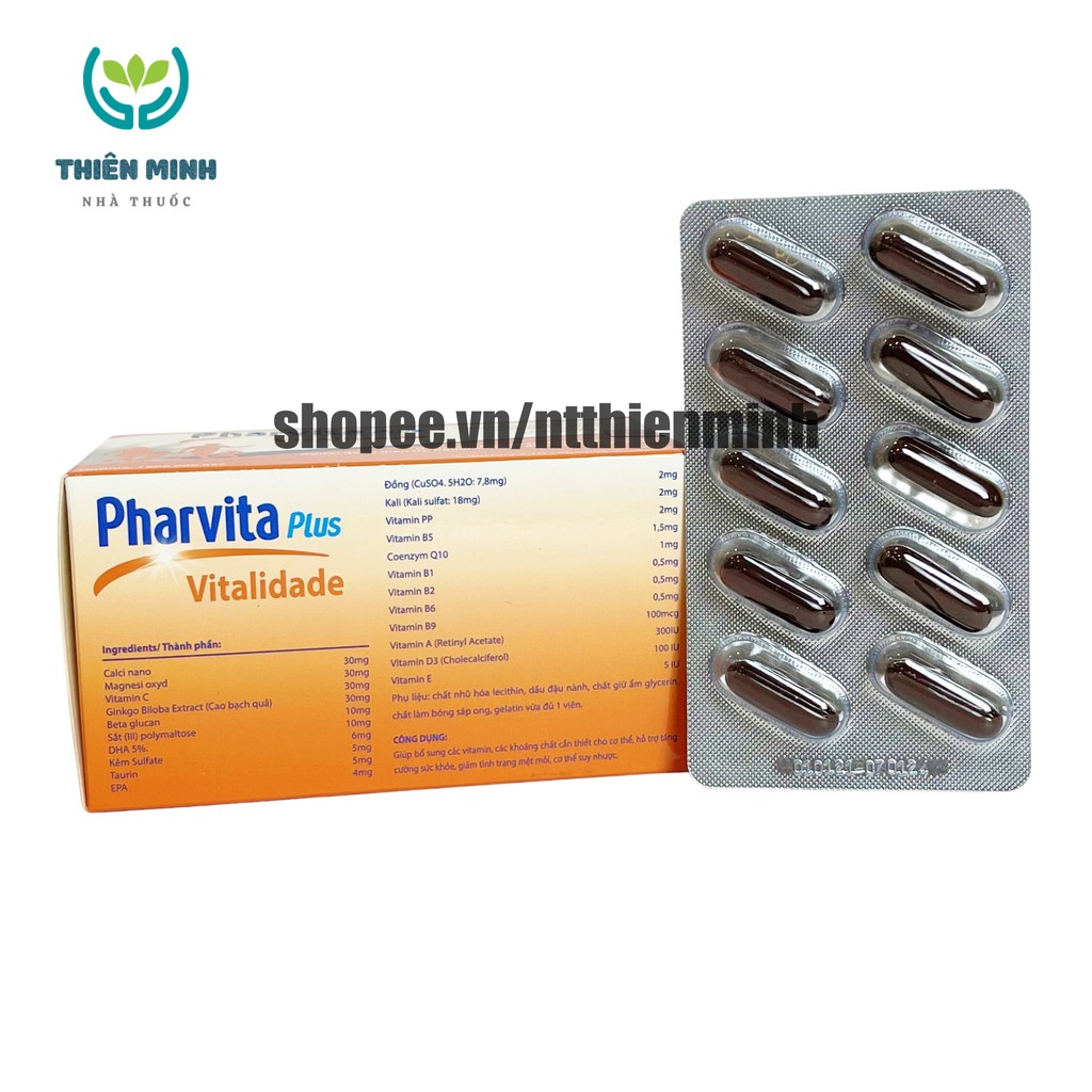 PHARVITA PLUS bổ sung Vitamin, Khoáng chất cần thiết cho cơ thể - Hộp 60v