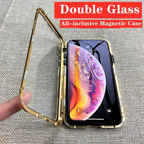 Ốp điện thoại khung kim loại từ tính bao phủ 360° cho iPhone 7 6S Plus XS MAX XR 8 | BigBuy360 - bigbuy360.vn